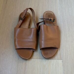 Madewell Cognac Brown Leather Sandals
